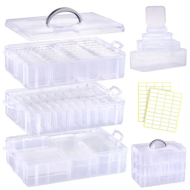 Funtopia Sortierbox 3 Etagen Organizer 56 Fächer transparent