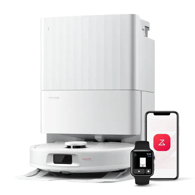 roborock Qrevo Serie Saugroboter mit Wischfunktion&Hebarem Wischmopp, 8000Pa Saugkraft(verbessert von Qrevo S), Anti-Verfilzungs-Seitenbürste, Hindernisvermeidung, All-in-One Dock, Weiß(QV 35A)