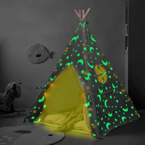 ZAIXIA Tipi Spielzelt für Kinder Grau