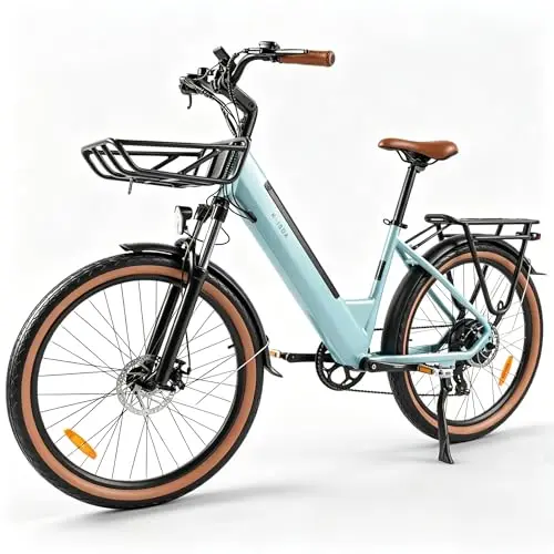 City E-Bike Damen 26/28 Zoll, Pendler E-Bike Herren Damen, mit 36V 20Ah Akku, bis 80 km, 250W 50Nm Motor, 7-Gang, LCD-Display