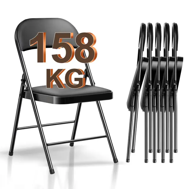 bulage klappstuhl 6er set metall schwarz