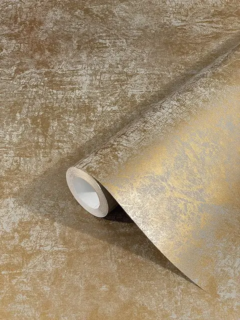 marburg Tapete Gold Uni Modern Edel Vliestapete Metallic Industrial für Schlafzimmer Wohnzimmer oder Küche 10.05m x 0.53m Made in Germany