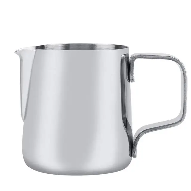 Milchkännchen, Milk Pitcher 100ml Milchkanne Aus Edelstahl, Milch Aufschäumkrug Edelstahl Milch Aufschäumen Tasse Kaffee Milchaufschäumer und Latte für Cappuccino und Latté (Silber)
