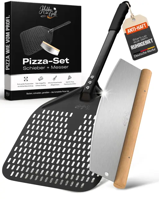 helden am grill pizzaschieber set