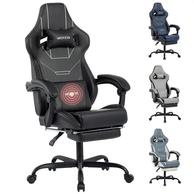 WOTSTA Gaming Stuhl mit Fußstütze