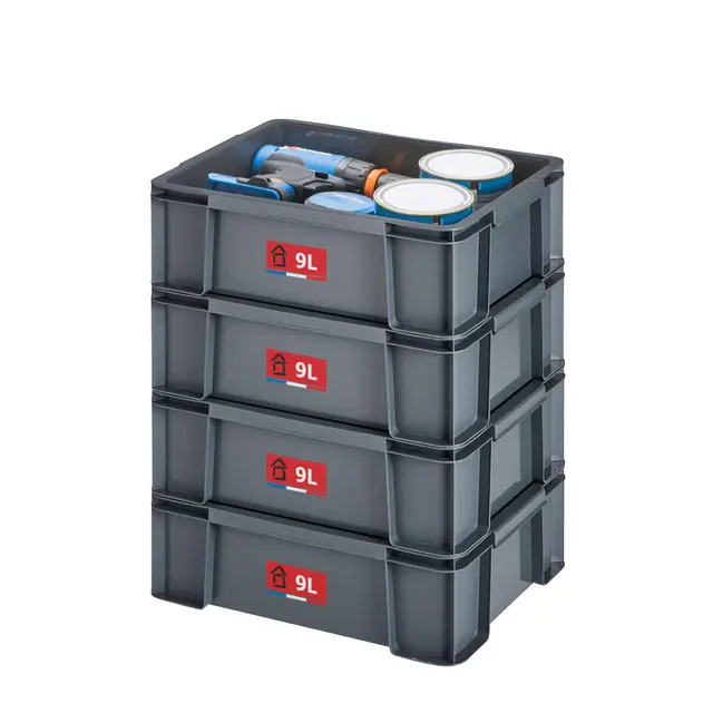 Sundis MASTER BOX 9L Aufbewahrungsbox 4er-Set Anthrazitgrau