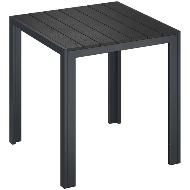 STEELSØN Alaris Gartentisch 75x75 cm – Esstisch Garten für 4 Personen – Balkontisch mit Metallgestell, Anthrazit – Outdoor Tisch Balkon klein – Terrassentisch Kunstholz Tischplatte UV- & wetterfest
