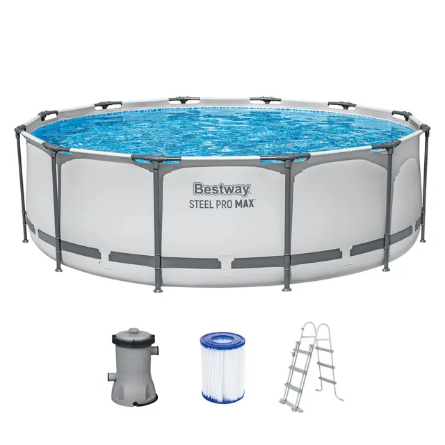 Bestway Steel Pro MAX Aufstellpool-Set mit Filterpumpe Ø 366 x 100 cm