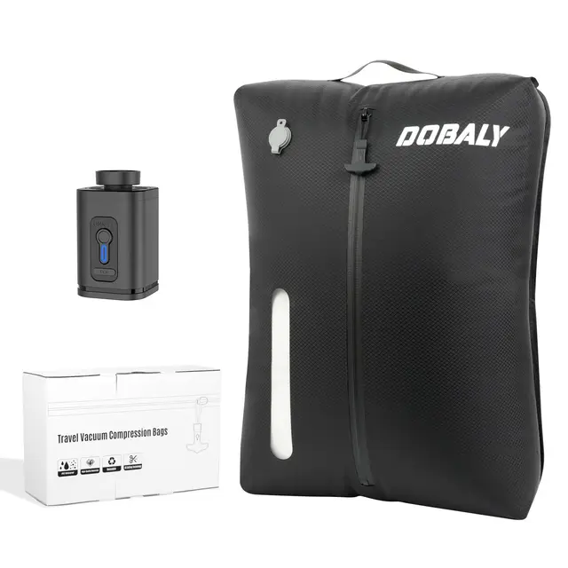Dobaly Professionelle Vakuumsäcke für Reisen, IP67 Wiederverwendbare,Kompressionsbeutel für Koffer und Rucksack, Platzsparend & Langlebig, 24L (1Stk+Drahtlose Pumpe)