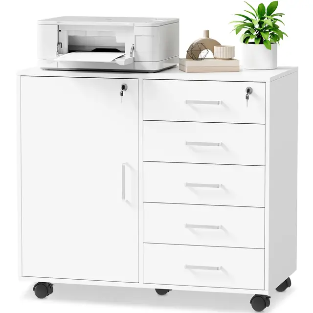 BEWISHOME EBWG01W Rollcontainer bureau