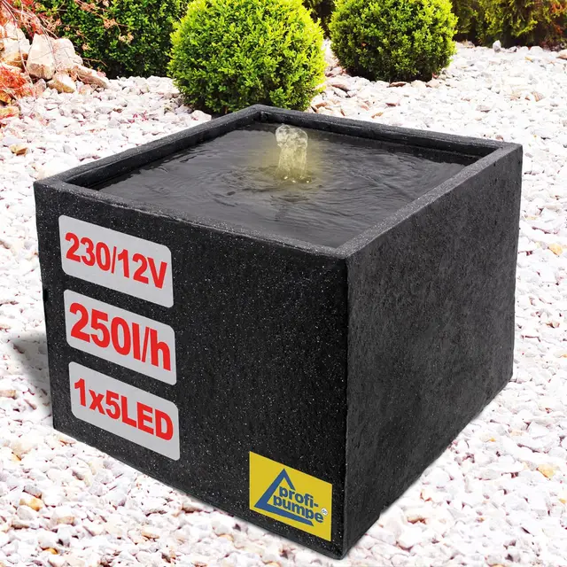 amur v-01 gartenbrunnen basalt moderna