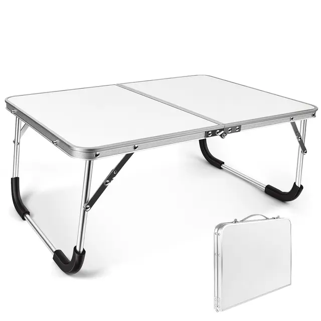 Aomig Campingtisch Klappbar, Kleiner Klapptisch, Tapeziertisch Tragbar Multifunktionstisch, Frühstückstabletts Klappbar Faltbar, Lapdesks Outdoor Indoor Festivalls Märkte (Schwarz: 60 x 40 x 27 cm)