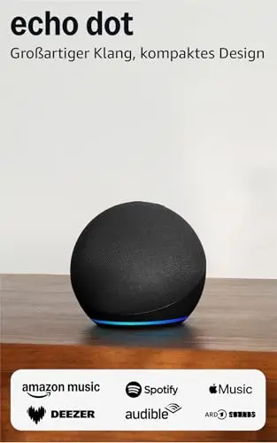 Echo Dot (Neueste Generation) | Smarter WLAN- und Bluetooth-Lautsprecher und gigantischem, sattem Klang | Anthrazit, mit Alexa+ Early Access