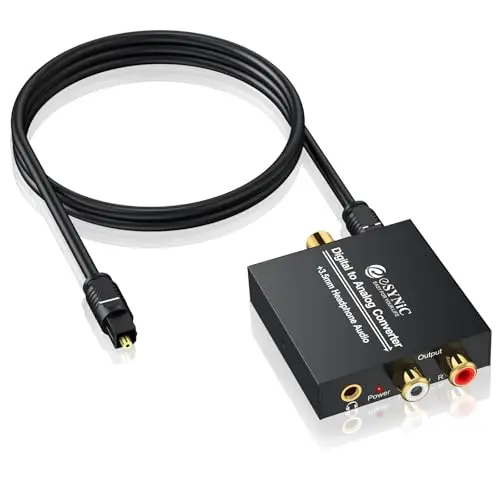 eSynic DAC Toslink/Koaxial zu RCA & 3,5-mm-Klinke Stereo-Adapter