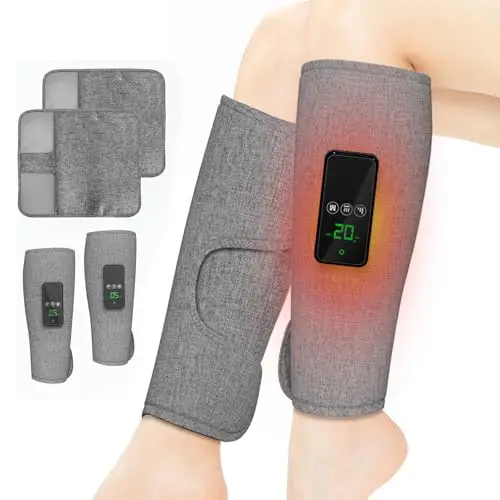 2 Stück Beinmassagegerät Kabellos, Wadenmassagegerät mit Wärme&Kompression, 3 Modi & 3 Intensitäten, Massagegerät Für Bein, für Büroangestellte, Sportler, Senioren & Berufstätige