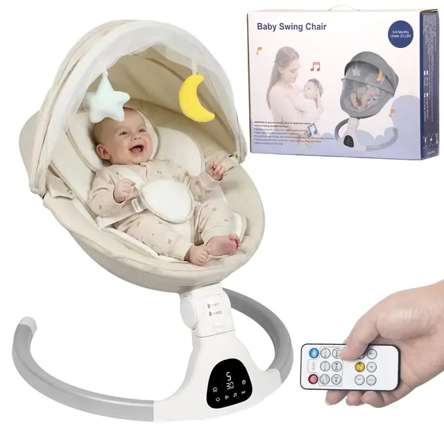 Elektrische Babywippe JFOVMCYG bis 9 kg, klappbar, Bluetooth