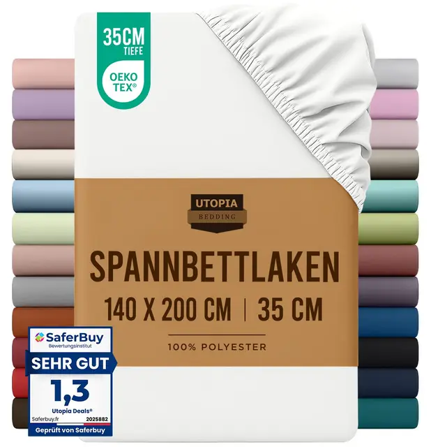 utopia bedding spannbettlaken 140x200cm