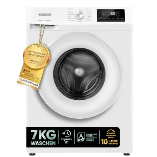 Heinrich´s 7 kg Waschmaschine 1400 U/min mit 15 Programmen und Aqua-Stop, weiß