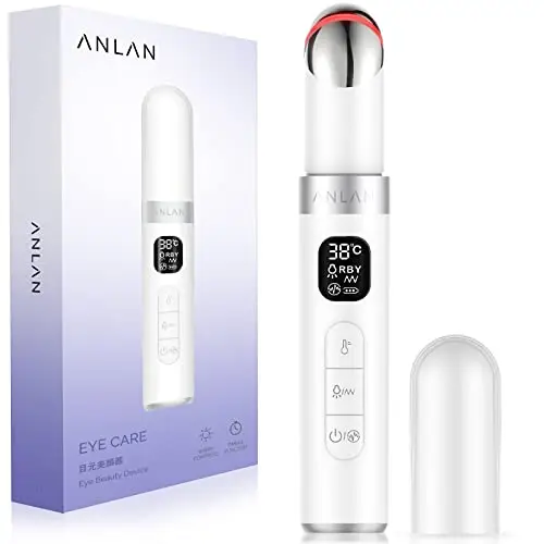 Augenmassagegerät,ANLAN 38-45 ℃ Gesichtsmassagegerät Eye Fresher Elektrisch EMS Gesicht Gerät 5 Modi LED Lichttherapie Facial Massager für augenringe entfernen,Face&Eye massager Anti Falten Anti Aging