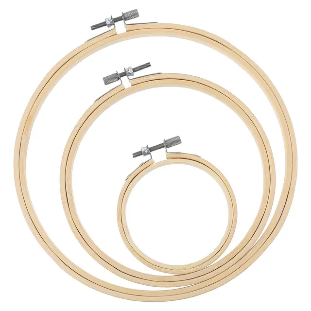 quilax stickrahmen bambus naturholz set