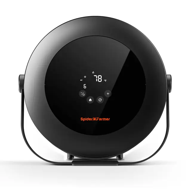 Spider Farmer Heizlüfter,540W Heizung Intelligente Temperaturregelung Energiesparend Leise,24 Std.Timer,10-PTC Heizung und Lüftungsrohr, Geeignet für Pflanzenräume und Growzelte
