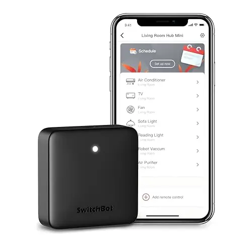 SwitchBot Hub Mini Smart Fernbedienung - IR-Sendersystem, Verbindung zu WLAN, Klimaanlagensteuerung, kompatibel mit Alexa, Google Home, Siri, IFTTT (Schwarz)