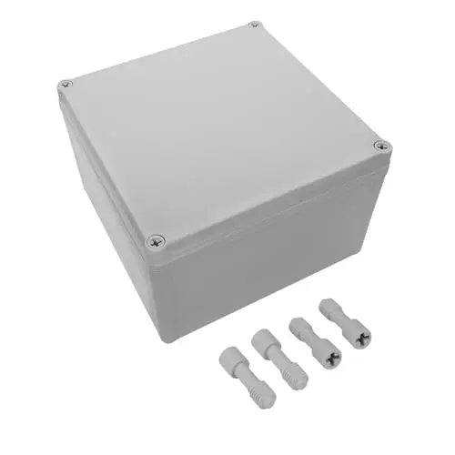 LeMotech IP67 wasserdichte Abzweigdose, ABS-Kunststoff Elektrobox, staubdichtes Gehäuse für Elektronik, Anschlusskästen für DIY-Projekte, Grau, 200 x 200 x 130 mm