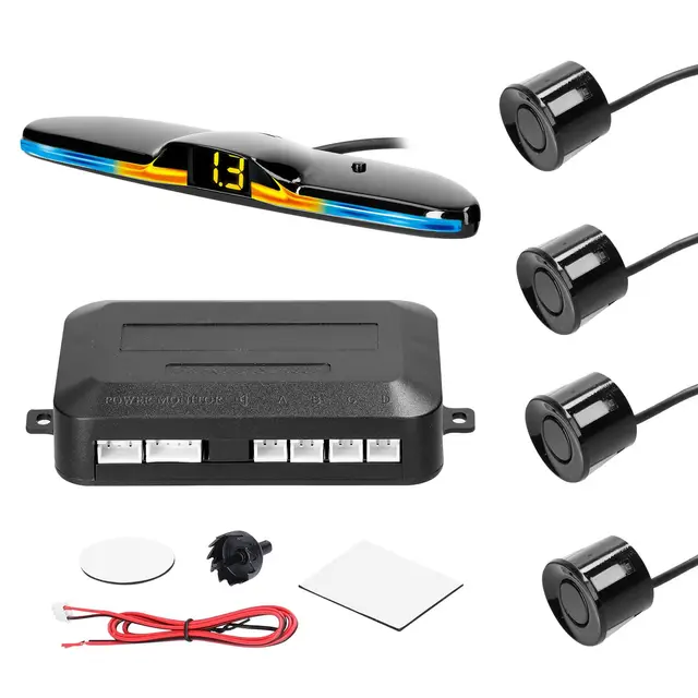 Sunydog Einparkset mit 4 Sensoren, LED-Distanzanzeige & Warnsummer