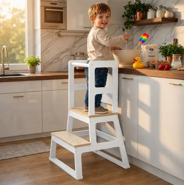 baby vivo lernturm weiß holz 87cm
