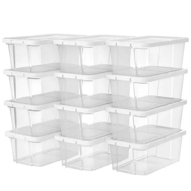 songmic 12er set schuhbox transparent