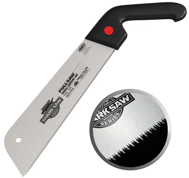 Famex 5505 Profi Japansäge 300mm aus Karbonstahl 14TPI - Made in Japan - Dicke nur 0,6mm, Japanische Zugsäge Kataba mit flexiblem Sägeblatt, Feinsäge, Handsäge für gewerblichen Einsatz