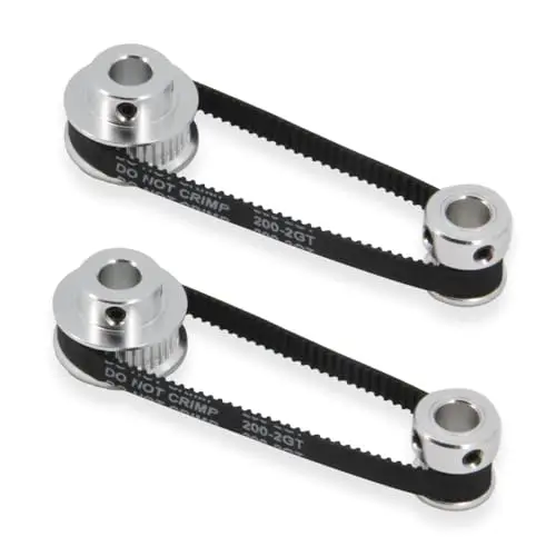 2-teiliges Set GT2 Synchronrad 20 und 36 Zähne, 8 mm Bohrung, Aluminium-Zahnriemenscheibe mit 2 Stück Länge, 200 mm Breite, 6 mm Riemen (20-36T-8B-6)