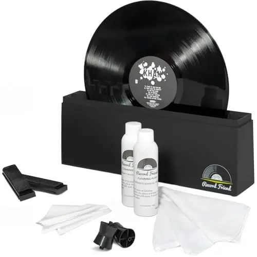 Big Fudge Schallplattenwaschmaschine - Kratzfreie Schallplatten Reinigung mit Reinigungsflüssigkeit - Vinyl Plattenwaschmaschine mit Mikrofasertuch