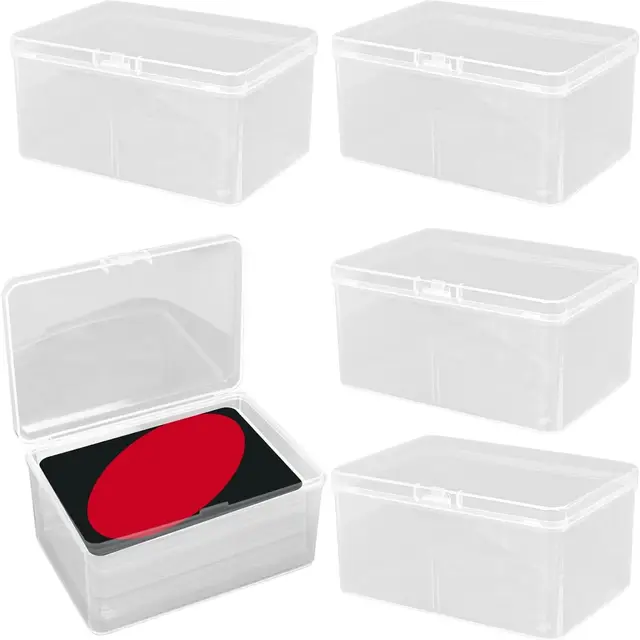 Spielkarten Box, Kartenaufbewahrungsbox & Spielkarten Etui, 4er Set Kunststoff Kartenbox für UNO und Kartenspiele, Hochkapazitäts Organizer Transparent (Ohne Karten)