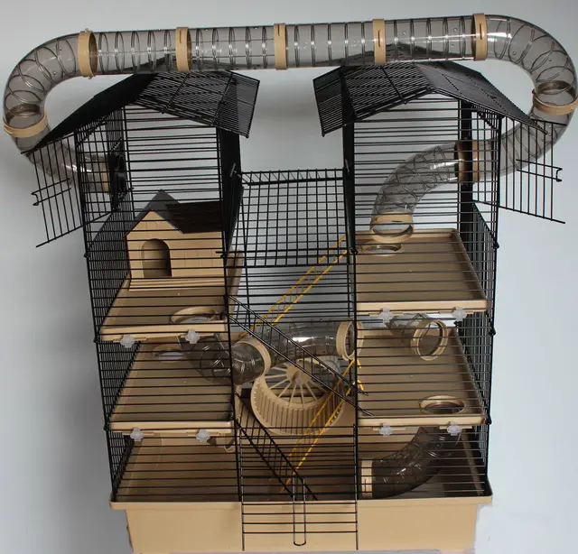 Heimtiercenter Hamsterburg CH2 Nagerkäfig Beige mit Röhrensystem