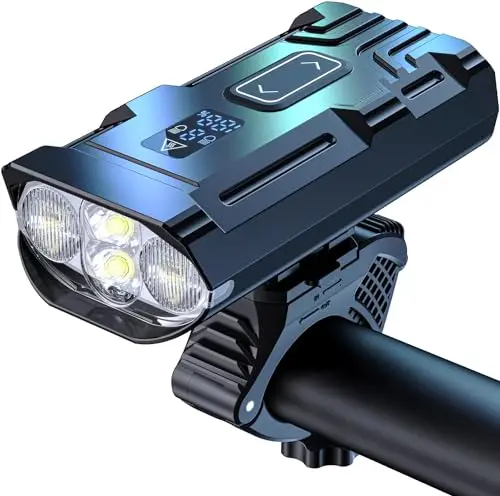 Monkey Home Fahrradscheinwerfer mit 1200-2500 Lumen, Fahrradlicht aus Aluminiumlegierung, 5800 mAh Mobile Leistung, IPX5 wasserdicht für Erwachsene Straße, MTB Off-Road Radfahren Pendeln