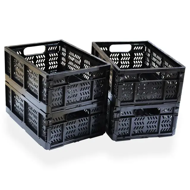 KINGSUSLAY Klappbox 20 L 4er-Set faltbar schwarz