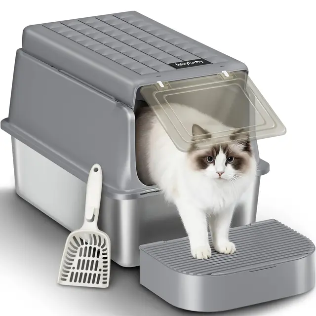 edelstahl katzenklo mit deckel xxl