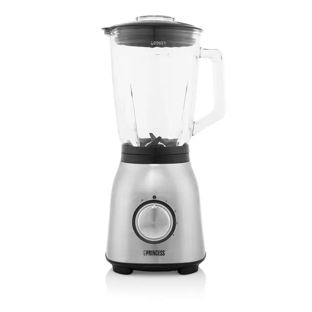 Princess Standmixer - 4 Geschwindigkeitsstufen, Impuls-Funktion, 6 Klingen, 1000 Watt, 1,5 Liter Glas Krug, gebürstet Edelstahl, 212091, rostfreier stahl, gebürstet, 01.212091.01.001