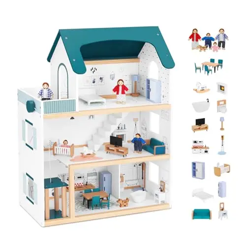oook puppenhaus holz mit hebbarer