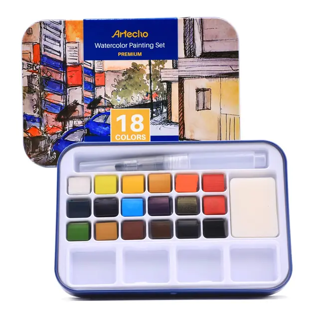artecho 18 farben aquarellset mit