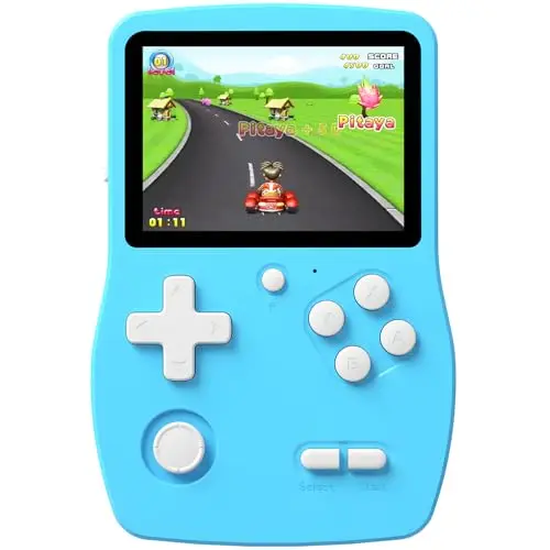 32 Bit Handheld Spielkonsolen für Kinder mit 139 Videospiele, Tragbarer Gaming-Player mit 3.0" IPS-Bildschirm wiederaufladbarem Akku, Reise Spiele Geschenke Spielzeug für Jungen Mädchen (Blau)