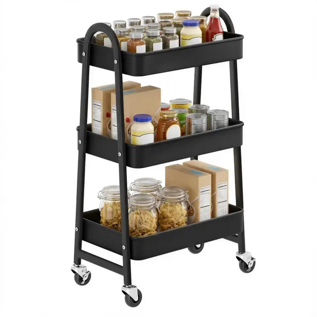 songmics rollwagen 3 ebenen metall