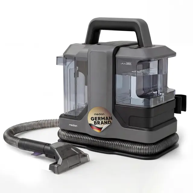MEDION E10 UC Polsterreiniger Gerät Waschsauger (Nasssauger für Polster Teppiche Autositze, 750 Watt, Frisch und Schmutzwassertank, Fenster-Aufsatz, MD100122)