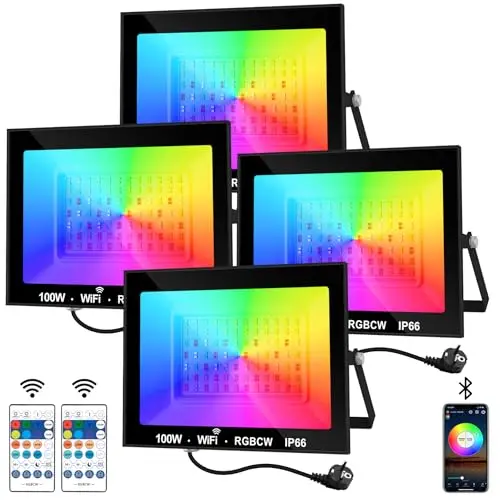 natpow 100w smart rgb fluter außen