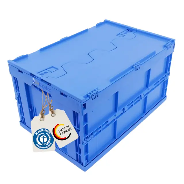 DieKlappbox Klappbox 60L faltbar mit Deckel Blau