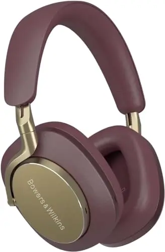 Bowers & Wilkins Px8 Over-Ear-Kopfhörer mit Geräuschunterdrückung, kabellos, Bluetooth 5.0, Schnellladung, 30 Stunden hochauflösende Wiedergabe, integriertes Mikrofon - Burgunderrot