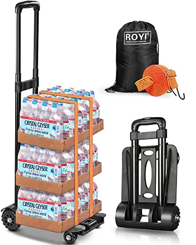 Klappbare Sackkarre, Transportsystem, Treppe, langlebig, leicht, Aluminium, Geländewagen, maximale Belastung 70 kg, Handwagen, 2 elastische Seile, Haus, Garten, Lager und Bauernhof (klein)