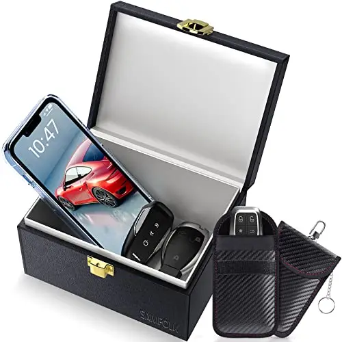 Samfolk Keyless Schutz für Autoschlüssel Box und Faraday Bags 2 Stück, Rfid Anti-Diebstahl