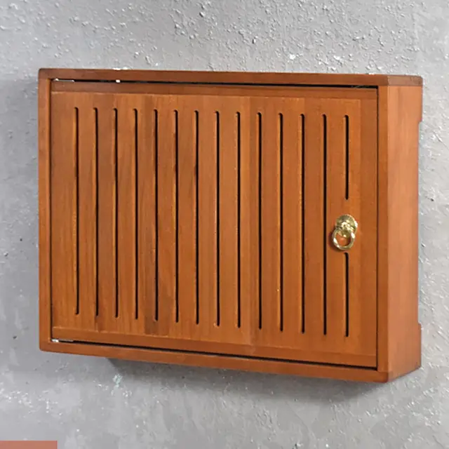 Nordivo Router-Aufbewahrungsbox Wandregal Teak 49,5×32 cm